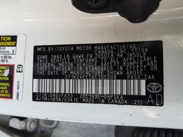 Photo 9 VIN: 2T1KU4EE5AC305008 - TOYOTA COROLLA MA 