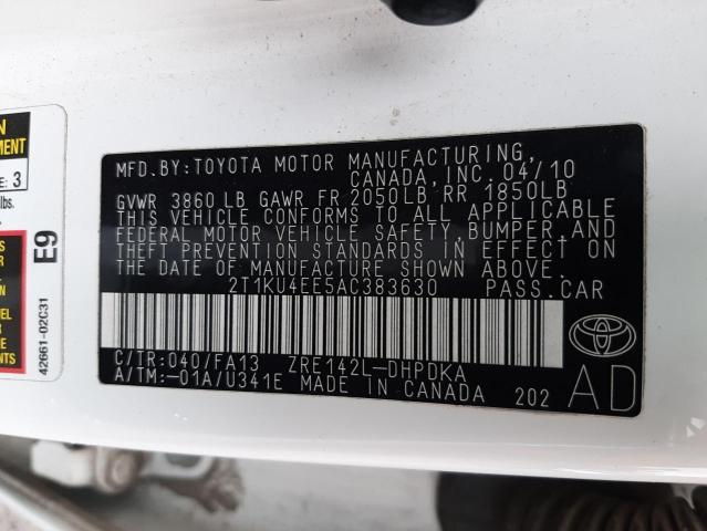 Photo 11 VIN: 2T1KU4EE5AC383630 - TOYOTA COROLLA MA 