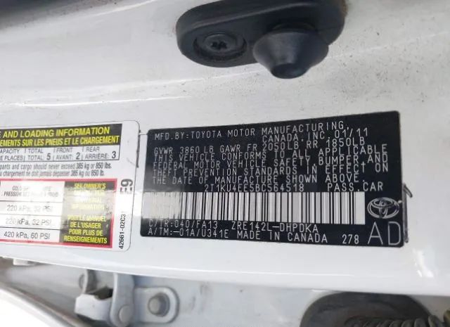 Photo 8 VIN: 2T1KU4EE5BC564518 - TOYOTA MATRIX 