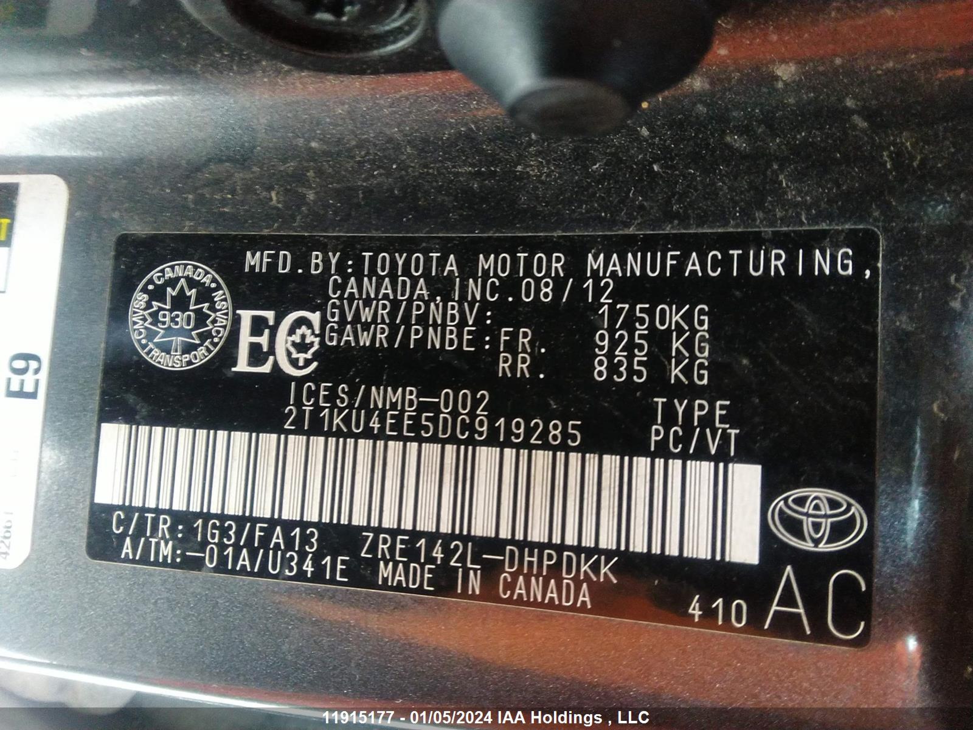 Photo 8 VIN: 2T1KU4EE5DC919285 - TOYOTA MATRIX 