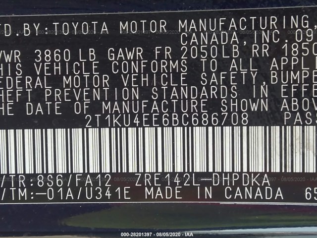 Photo 8 VIN: 2T1KU4EE6BC686708 - TOYOTA MATRIX 