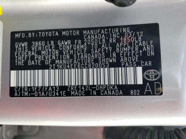 Photo 9 VIN: 2T1KU4EE6CC820053 - TOYOTA COROLLA MA 