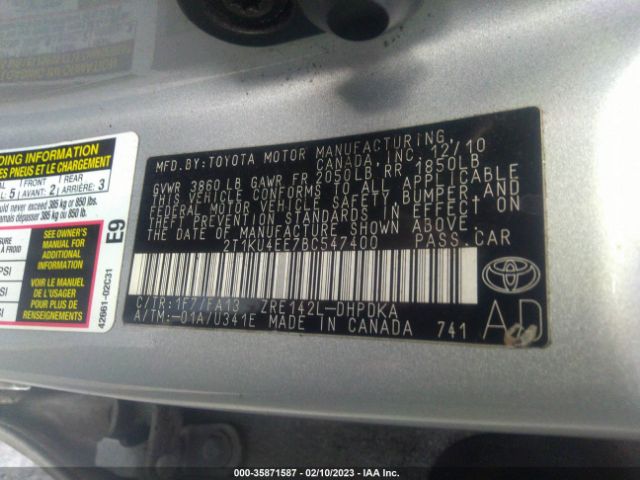 Photo 8 VIN: 2T1KU4EE7BC547400 - TOYOTA MATRIX 