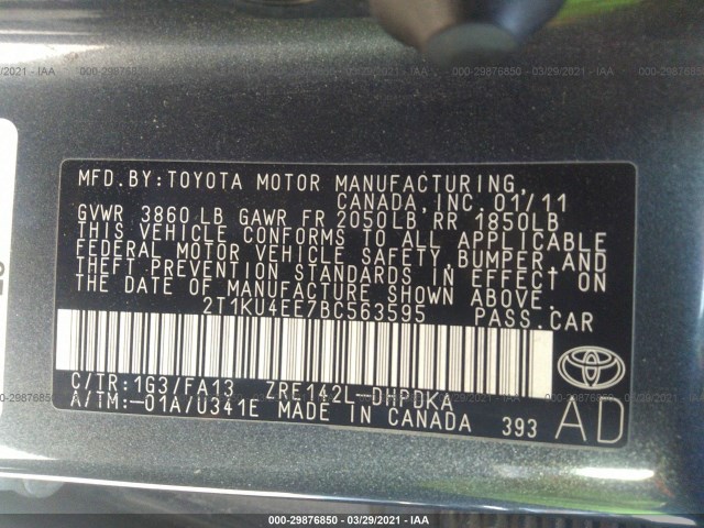 Photo 8 VIN: 2T1KU4EE7BC563595 - TOYOTA MATRIX 