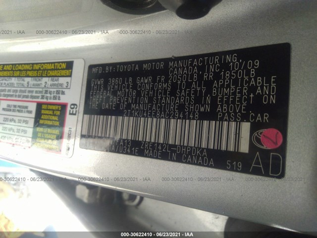 Photo 8 VIN: 2T1KU4EE8AC294148 - TOYOTA MATRIX 