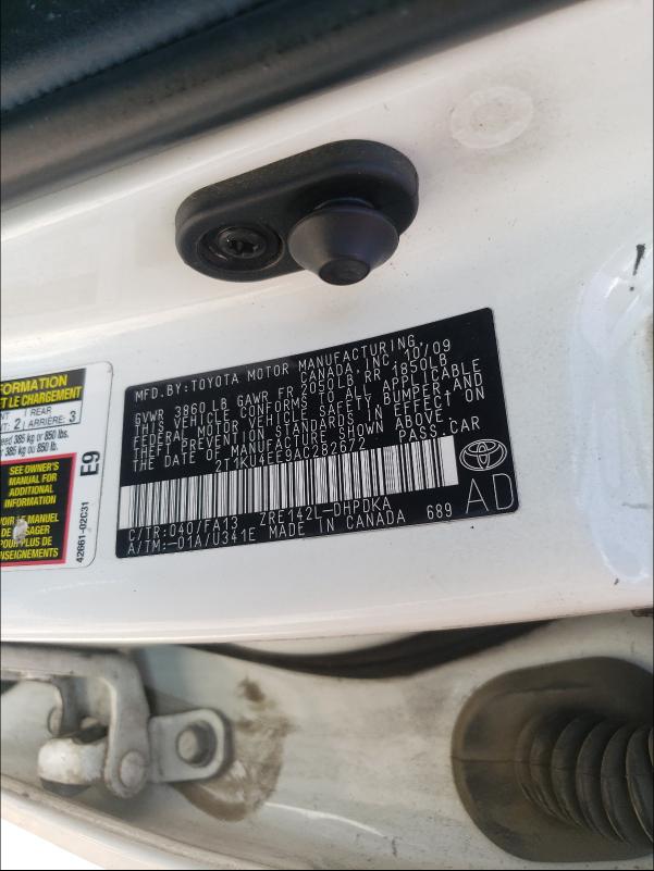 Photo 9 VIN: 2T1KU4EE9AC282672 - TOYOTA COROLLA MA 