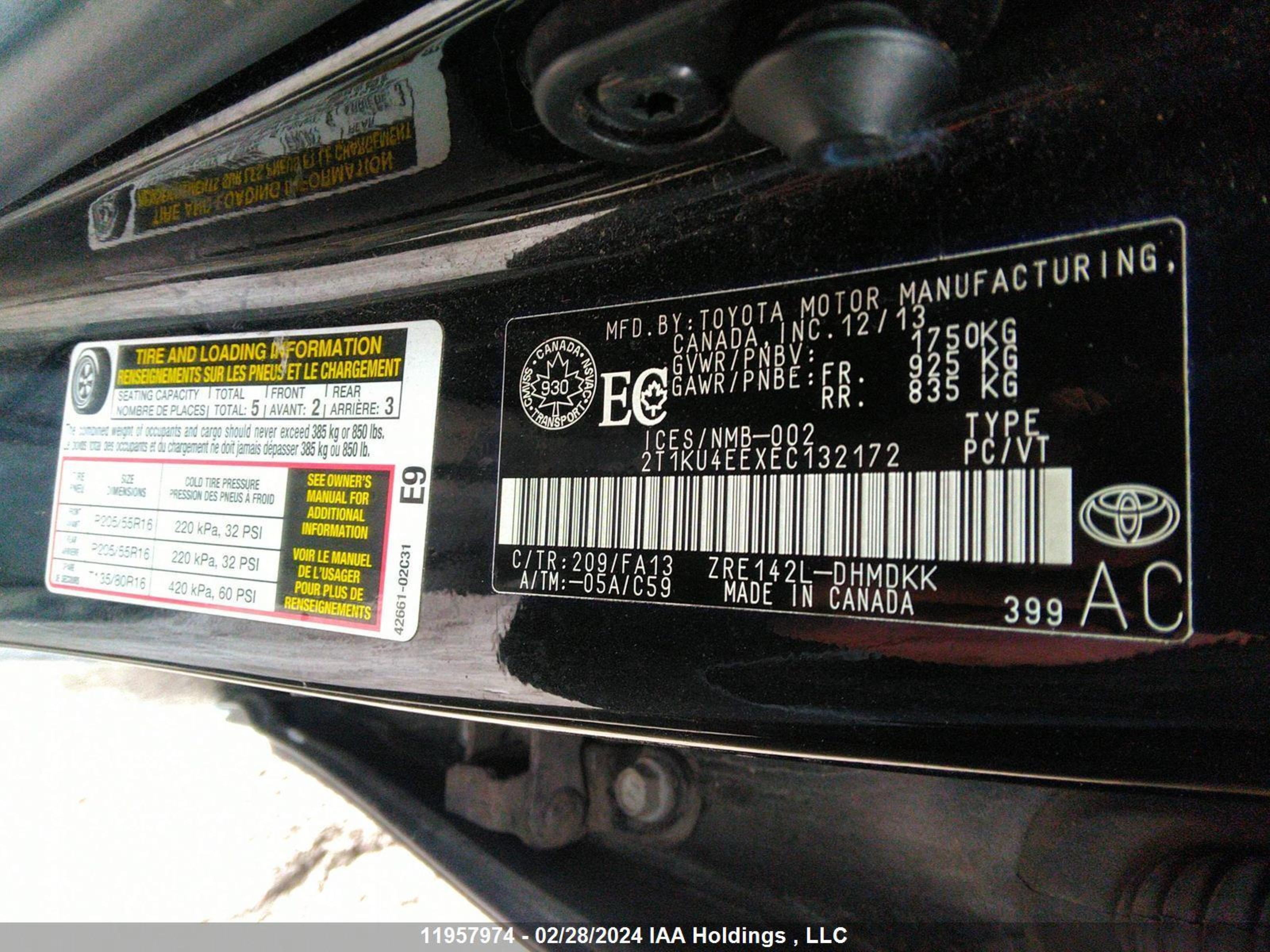 Photo 8 VIN: 2T1KU4EEXEC132172 - TOYOTA MATRIX 