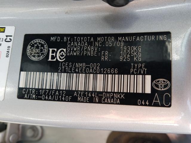 Photo 9 VIN: 2T1LE4EE0AC012666 - TOYOTA COROLLA MA 