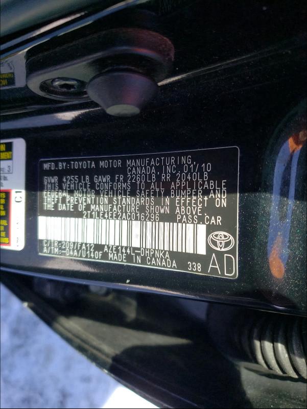 Photo 9 VIN: 2T1LE4EE2AC016296 - TOYOTA MATRIX 