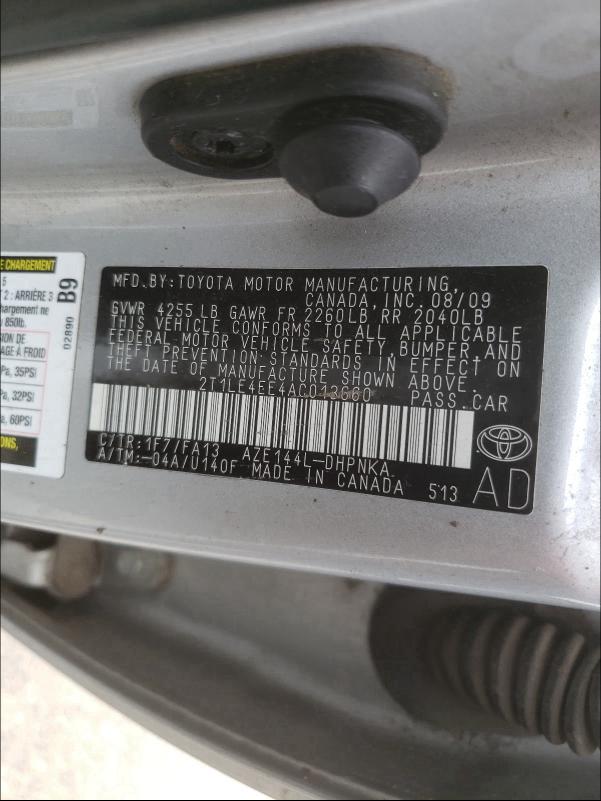 Photo 9 VIN: 2T1LE4EE4AC013660 - TOYOTA MATRIX 