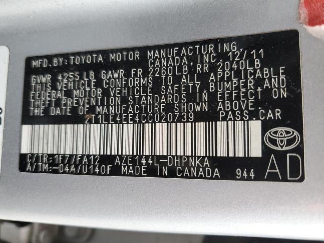 Photo 11 VIN: 2T1LE4EE4CC020739 - TOYOTA COROLLA 