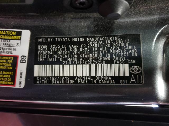 Photo 9 VIN: 2T1LE4EE4CC022250 - TOYOTA MATRIX S 