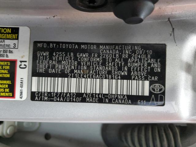 Photo 11 VIN: 2T1LE4EE6AC018164 - TOYOTA COROLLA MA 