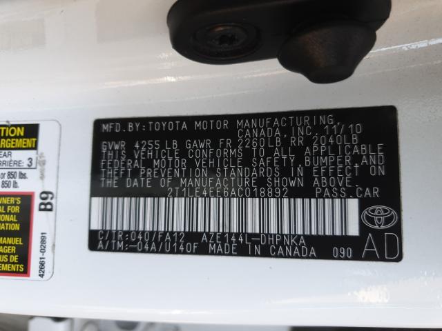 Photo 9 VIN: 2T1LE4EE6AC018892 - TOYOTA COROLLA MA 