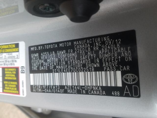 Photo 9 VIN: 2T1LE4EE7DC022518 - TOYOTA COROLLA MA 