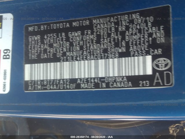 Photo 8 VIN: 2T1LE4EE8AC017968 - TOYOTA MATRIX 