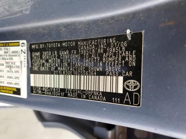 Photo 11 VIN: 2T1LR30E16C556364 - TOYOTA COROLLA MA 