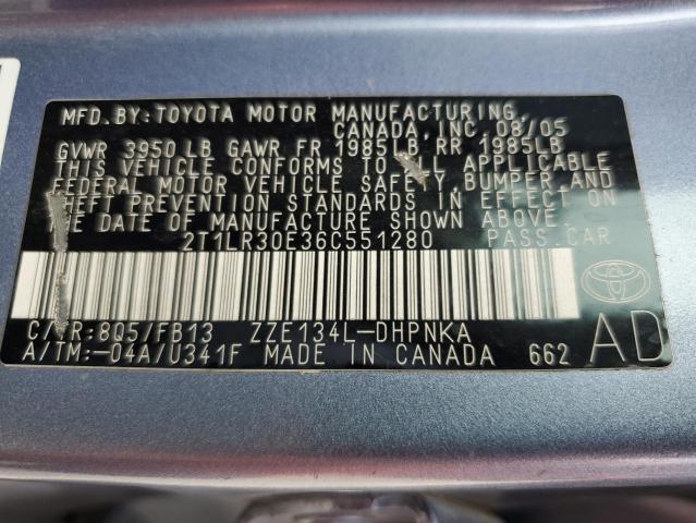 Photo 11 VIN: 2T1LR30E36C551280 - TOYOTA COROLLA 