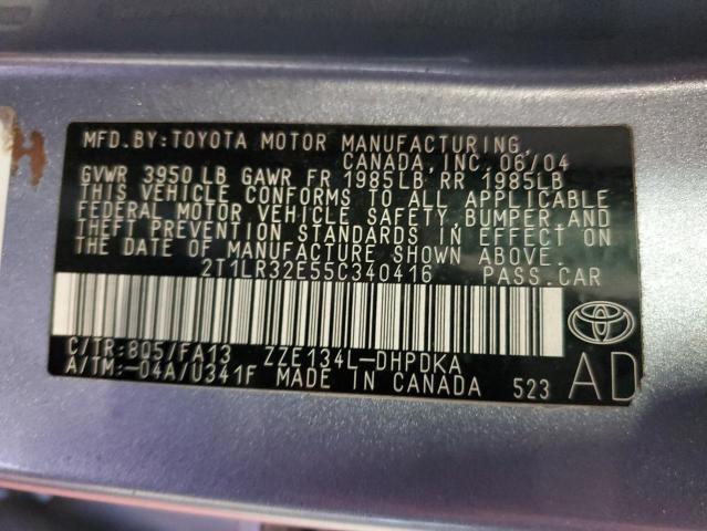 Photo 11 VIN: 2T1LR32E55C340416 - TOYOTA COROLLA 