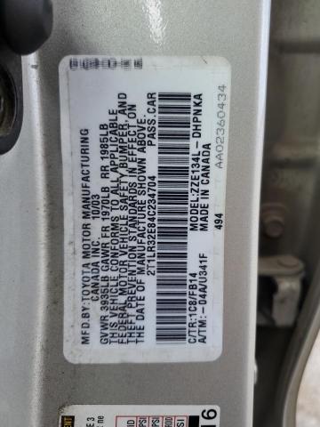 Photo 11 VIN: 2T1LR32E84C234704 - TOYOTA COROLLA MA 