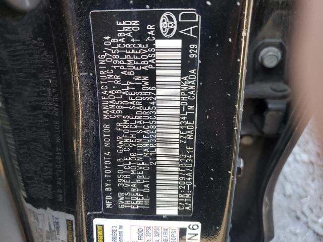 Photo 11 VIN: 2T1LR32E85C354276 - TOYOTA COROLLA MA 