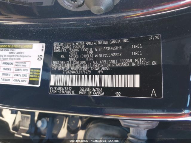 Photo 8 VIN: 2T2AZMAA5LC176279 - LEXUS RX 