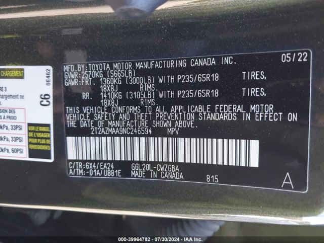 Photo 8 VIN: 2T2AZMAA9NC246594 - LEXUS RX 