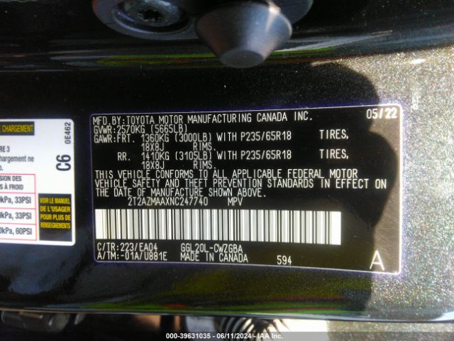 Photo 8 VIN: 2T2AZMAAXNC247740 - LEXUS RX 