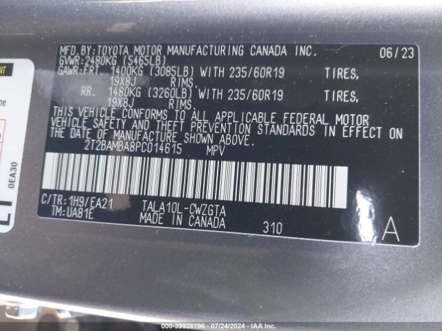 Photo 8 VIN: 2T2BAMBA8PC014615 - LEXUS RX 