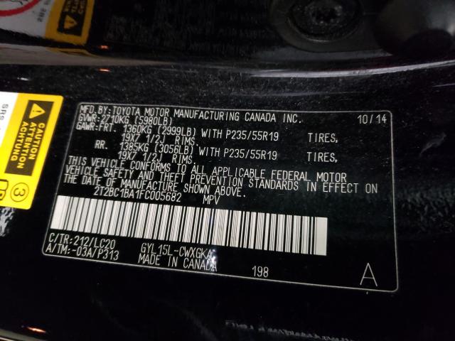 Photo 9 VIN: 2T2BC1BA1FC005682 - LEXUS RX 450H 