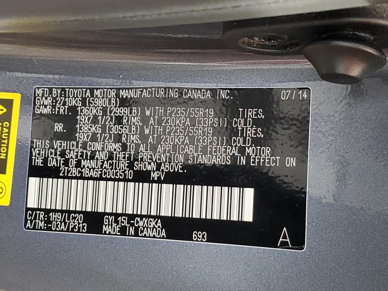 Photo 12 VIN: 2T2BC1BA6FC003510 - LEXUS RX 