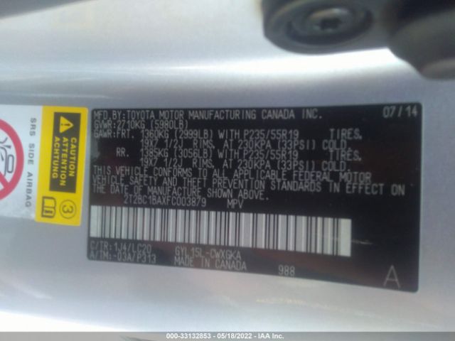 Photo 8 VIN: 2T2BC1BAXFC003879 - LEXUS RX 450H 