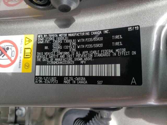 Photo 9 VIN: 2T2BGMCA4KC039629 - LEXUS RX 450H 