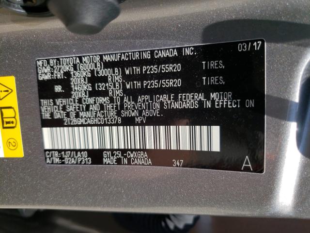 Photo 9 VIN: 2T2BGMCA6HC013378 - LEXUS RX 450H BA 