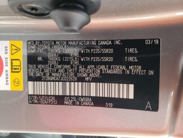 Photo 12 VIN: 2T2BGMCA7JC022628 - LEXUS RX 450H BA 