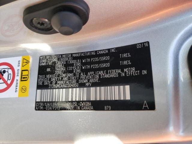 Photo 9 VIN: 2T2BGMCA9GC004950 - LEXUS RX 450H BA 