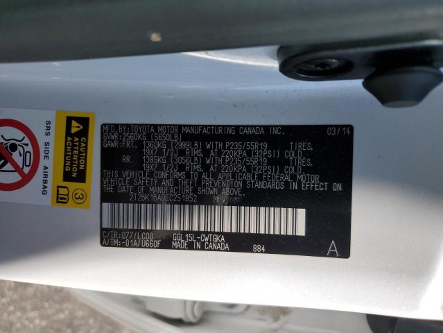 Photo 11 VIN: 2T2BK1BA0EC251852 - LEXUS RX 350 BAS 