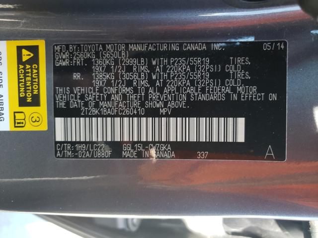 Photo 9 VIN: 2T2BK1BA0FC260410 - LEXUS RX 350 BAS 