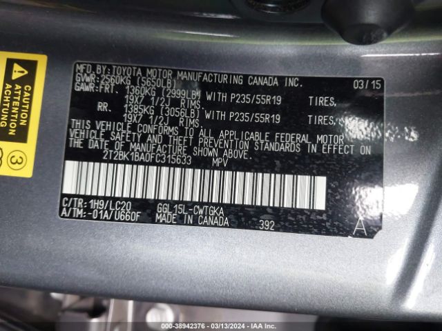 Photo 8 VIN: 2T2BK1BA0FC315633 - LEXUS RX 350 