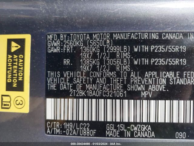 Photo 8 VIN: 2T2BK1BA0FC321061 - LEXUS RX 350 