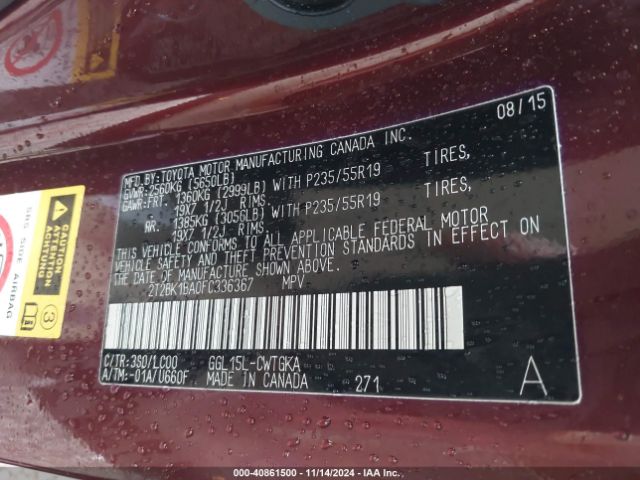 Photo 8 VIN: 2T2BK1BA0FC336367 - LEXUS RX 