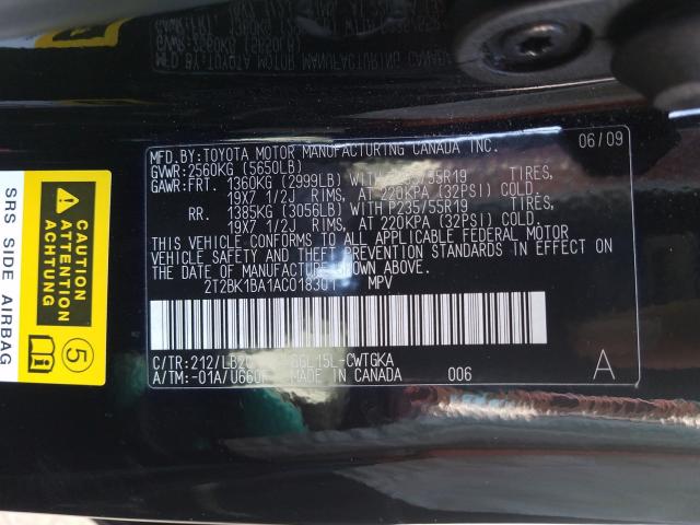 Photo 9 VIN: 2T2BK1BA1AC018301 - LEXUS RX 350 