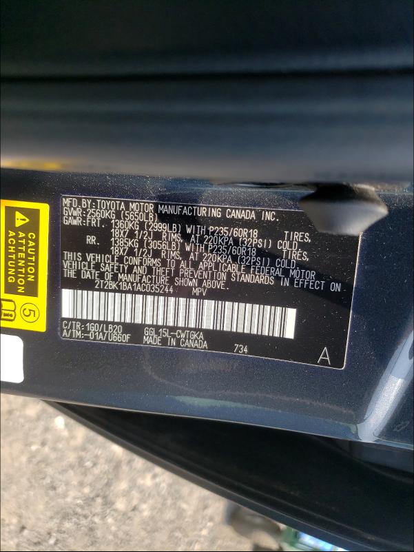 Photo 9 VIN: 2T2BK1BA1AC035244 - LEXUS RX 350 