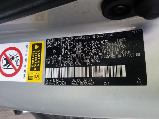 Photo 9 VIN: 2T2BK1BA1AC041416 - LEXUS RX 350 