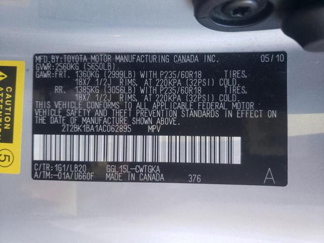 Photo 9 VIN: 2T2BK1BA1AC062895 - LEXUS RX 350 