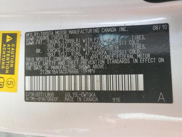 Photo 9 VIN: 2T2BK1BA1AC076666 - LEXUS RX 350 