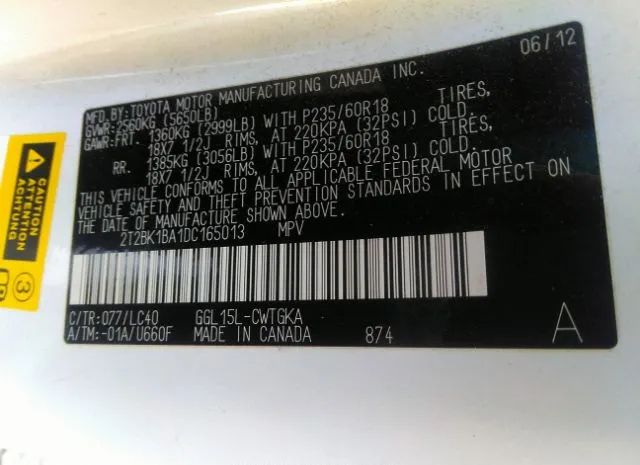 Photo 8 VIN: 2T2BK1BA1DC165013 - LEXUS RX 350 