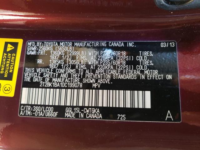 Photo 13 VIN: 2T2BK1BA1DC199078 - LEXUS RX 350 BAS 