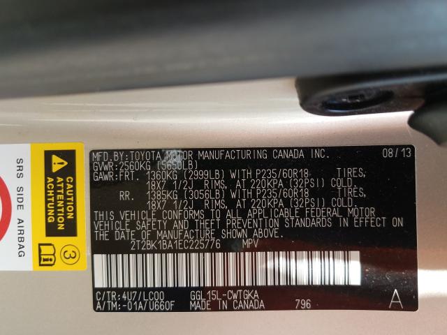 Photo 9 VIN: 2T2BK1BA1EC225776 - LEXUS RX 350 BAS 