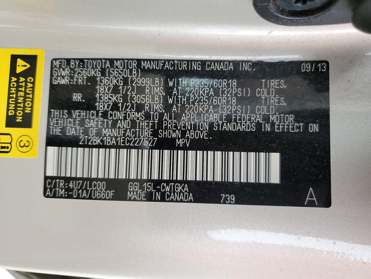 Photo 12 VIN: 2T2BK1BA1EC227527 - LEXUS RX 